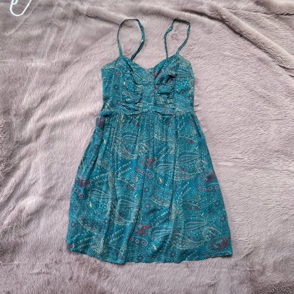 Green/Teal Paisley Roxy sundress - Picture 1 of 5